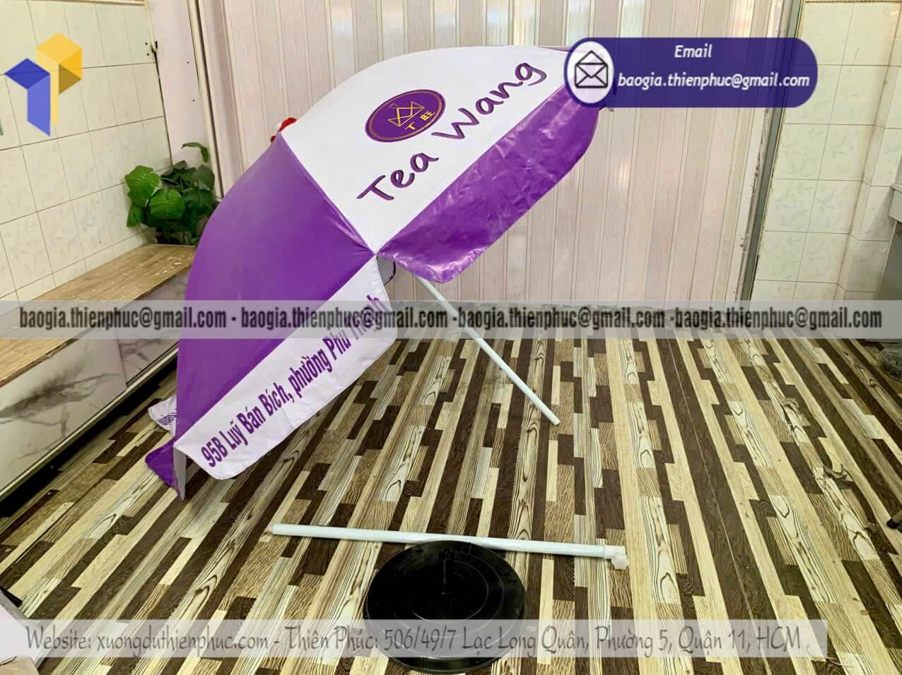 Xưởng in logo dù che mưa quảng cáo dựng ngoài trời đặt từ 600k 1 cây