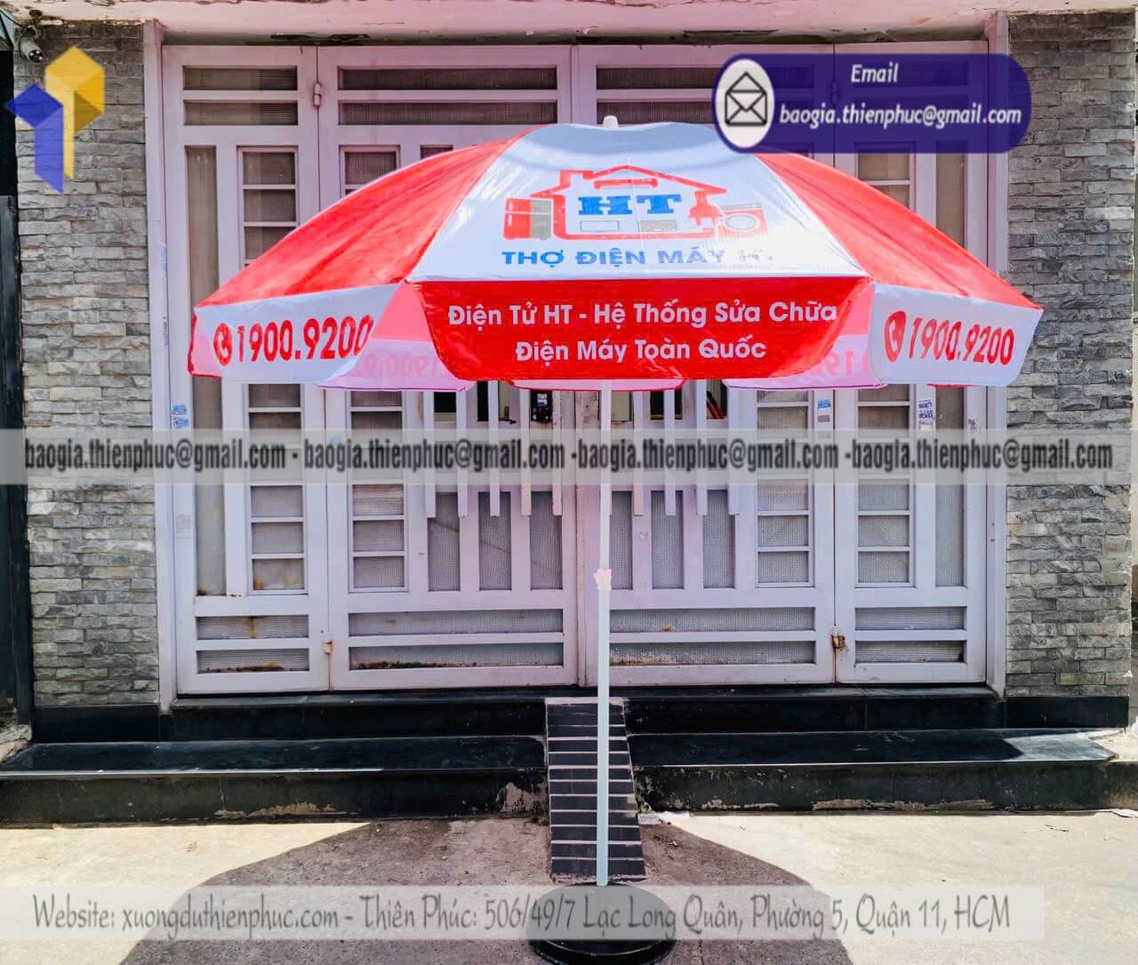 Xưởng sản xuất dù bạt quảng cáo ngoài trời in logo gia công thiết kế đến hoàn thiện