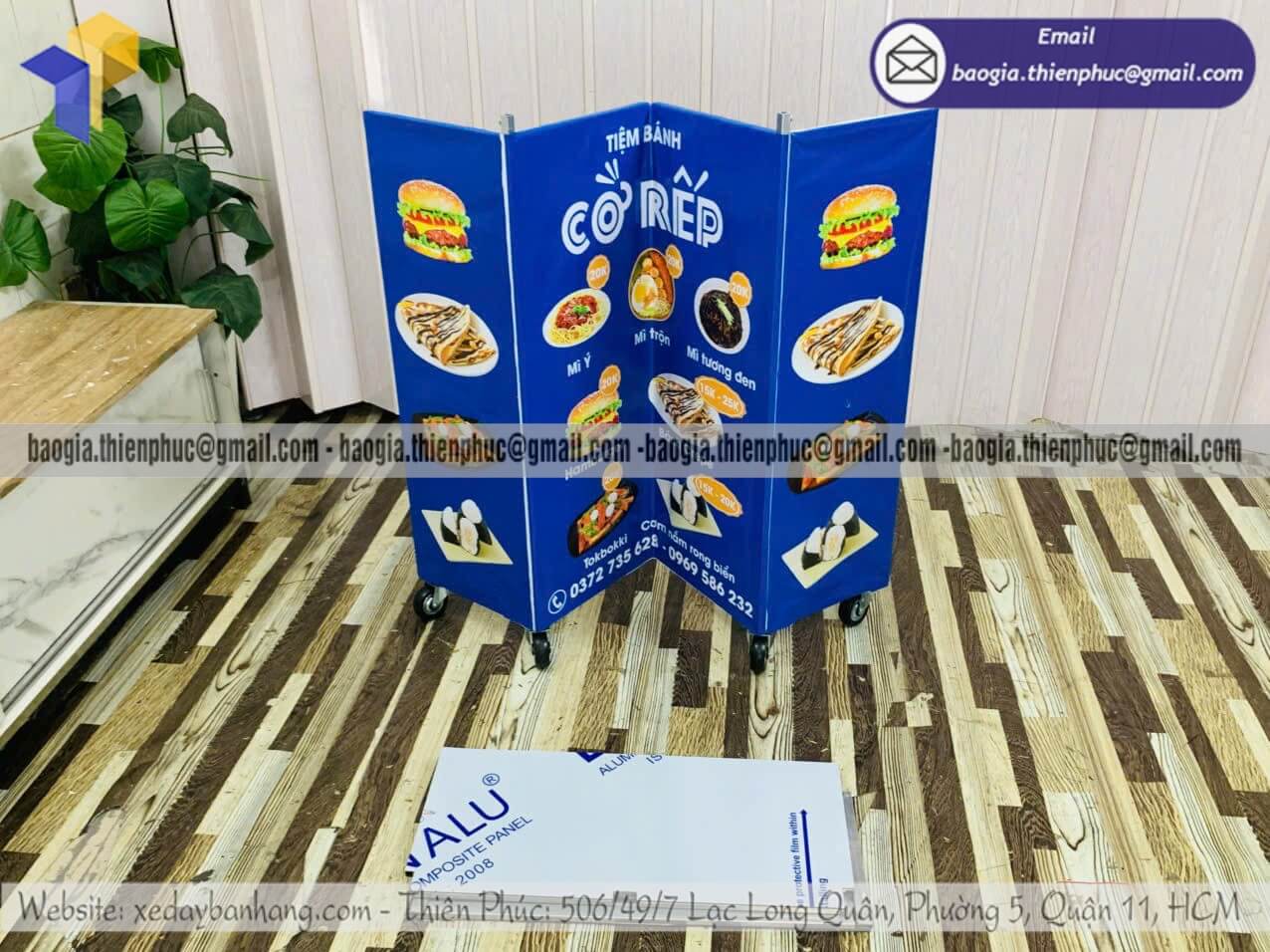 Xưởng sản xuất quầy xếp bán bánh mini ngoài trời cho shop bánh handmade mới mở