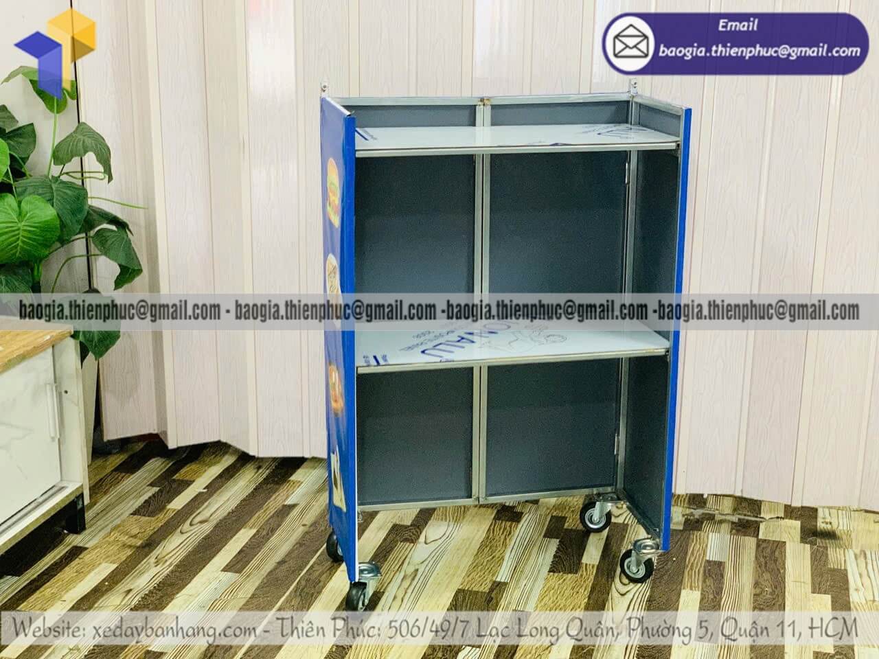 Xưởng sản xuất quầy xếp bán bánh mini ngoài trời đẹp cửa hàng mới mở