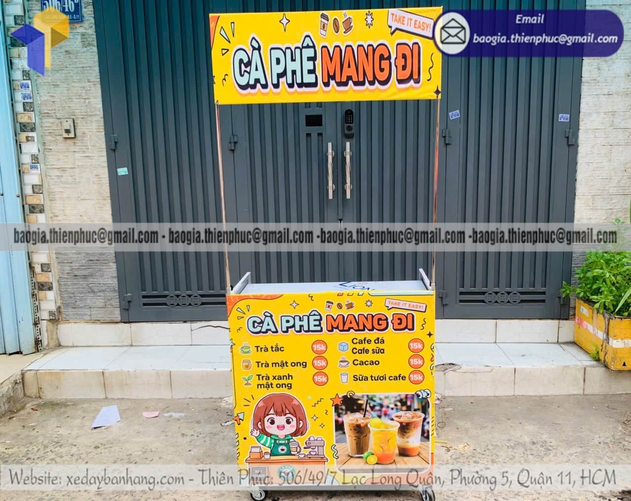 Xưởng sản xuất quầy xếp bạt bán cafe take away rẻ